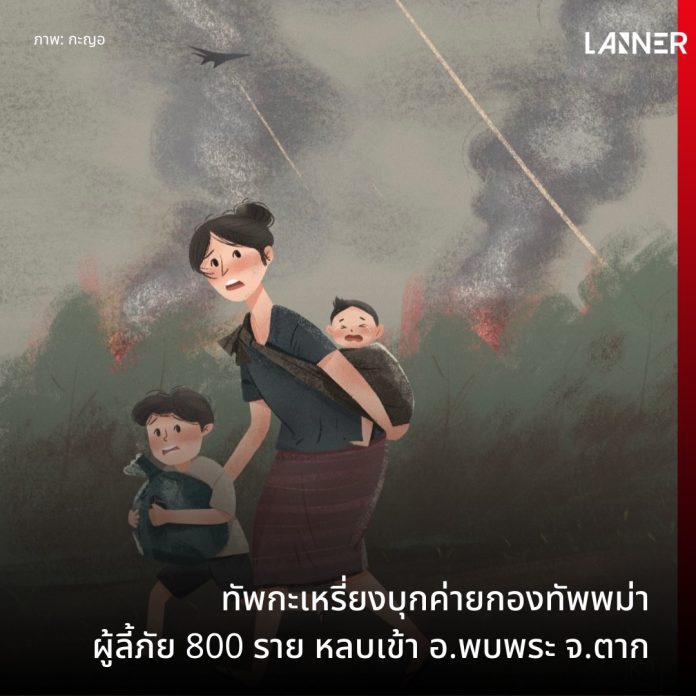 ทัพกะเหรี่ยงบุกค่ายกองทัพพม่า​ ผู้ลี้ภัย 800 ราย หลบเข้า อ.พบพระ จ.ตาก​